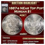 YC 1887-s Morgan Dollar NEar Top Pop! $1 ms66+ SEG