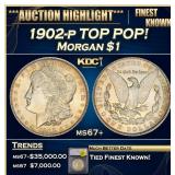 1902-p Morgan Dollar TOP POP! $1 ms67+ SEGS