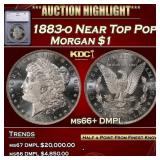 3 1883-o Morgan Dollar Near Top Pop! $1 ms66+ DMPL