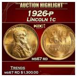 IO 1926-p Lincoln Cent 1c ms67 rd SEGS