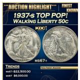 YO 1937-s Walking Liberty Half Dollar TOP POP! 50c