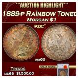 1889-p Morgan Dollar Rainbow Toned $1 ms66 SEGS