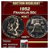 YO 1952 Proof Franklin Half Dollar 50c pr67+ SEGS