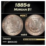 1885-s Morgan Dollar $1 Grades ms64