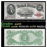 1917 $2 Large Size Legal Tender Note Thomas Jeffer