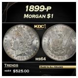 IO 1899-p Morgan Dollar $1 Grades ms64