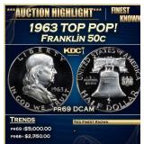 IE 1963 Proof Franklin Half Dollar TOP POP! 50c pr
