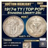 1917-s TY I Standing Liberty Quarter TOP POP! 25c