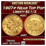 1907-p Gold Liberty Quarter Eagle Near Top Pop! $2