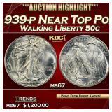IE 1939-p Walking Liberty Half Dollar Near Top Pop