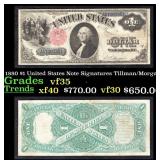 1880 $1 United States Note Grades vf++ Signatures