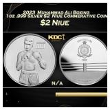 2023  Muhammad Ali Boxing 1oz .999 Silver $2  Niue