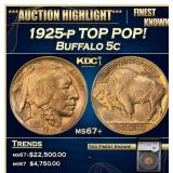 YC 1925-p Buffalo Nickel TOP POP! 5c ms67+ SEGS