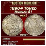 IO 1890-p Morgan Dollar Toned $1 ms65+ SEGS