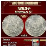 YO 1893-p Morgan Dollar $1 ms62 USCG