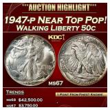 IE PCGS 1947-p Walking Liberty Half Dollar Near To