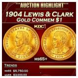 IE 1904 Lewis & Clark Gold Commem Dollar 1 ms65+ S