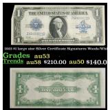 1923 $1 large size Silver Certificate Grades Selec