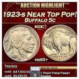 1923-s Buffalo Nickel Near Top Pop! 5c ms65+ SEGS