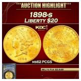 PCGS 1898-s Gold Liberty Double Eagle $20 ms62 PCG