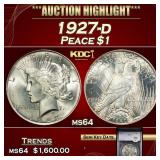 YC 1927-d Peace Dollar $1 ms64 SEGS