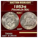 IO 1953-s Franklin Half Dollar 50c ms67 SEGS