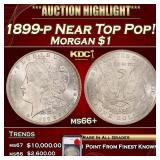 YO 1899-p Morgan Dollar Near Top Pop! $1 ms66+ SEG