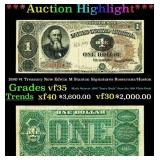 1890 $1 Treasury Note Edwin M Stanton Grades vf++