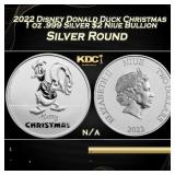 2022 Disney Donald Duck Christmas 1 oz .999 Silver