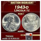 1943-d Lincoln Cent 1c ms68+ SEGS