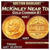 IE 1917 McKinley Gold Commem Dollar Near Top Pop!