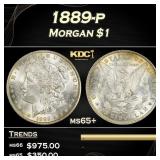 1889-p Morgan Dollar $1 Grades ms65+