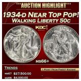 IE 1934-d Walking Liberty Half Dollar Near Top Pop