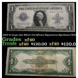 1923 $1 large size Silver Certificate Grades xf Si