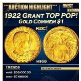 IE 1922 Grant Gold Commem Dollar TOP POP! 1 ms68 S
