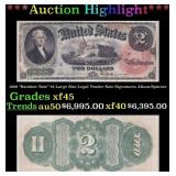 1869 "Rainbow Note" $2 Large Size Legal Tender Not