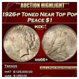 IO 1926-p Peace Dollar Toned Near Top Pop! $1 ms66