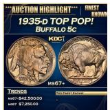 1935-d Buffalo Nickel TOP POP! 5c ms67+ SEGS