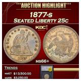 1877-s Seated Liberty Quarter 25c ms66+ SEGS