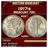 IO 1917-s Mercury Dime 10c ms66+ SEGS