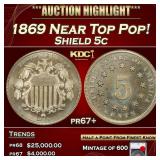 YO 1869 Proof Shield Nickel Near Top Pop! 5c pr67+
