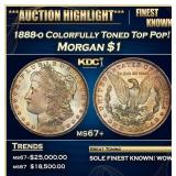1888-o Morgan Dollar Colorfully Toned Top Pop! $1