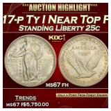 IE 1917-p Ty I Standing Liberty Quarter Near Top P
