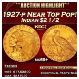 IE 1927-p Gold Indian Quarter Eagle Near Top Pop!