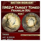 IO PCGS 1962-p Franklin Half Dollar Target Toned 5