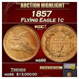 1857 Flying Eagle Cent 1c ms66 SEGS