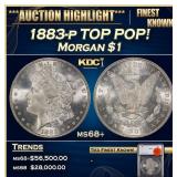 1883-p Morgan Dollar TOP POP! $1 ms68+ SEGS