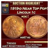 1919-d Lincoln Cent Near Top Pop! 1c ms67 rd SEGS