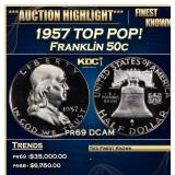 IE 1957 Proof Franklin Half Dollar TOP POP! 50c pr