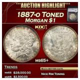 YC 1887-o Morgan Dollar Toned $1 ms65+ SEGS